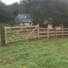 12 foot timber field gate to match Post and Rail Fence
